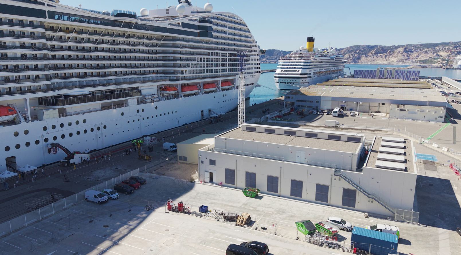 Port de Marseille paquebots connectés au réseau électrique
