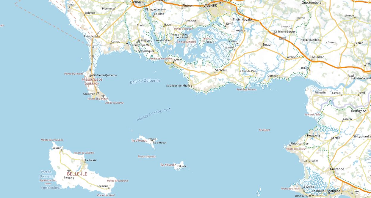 carte du littoral morbihannais