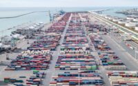 vue aérienne des terminaux à conteneurs du Havre